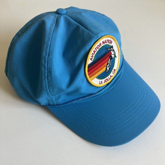 Aviator Nation Signature La Jolla San Diego Vintage Nylon Hat SnapBack Blue - Picture 1 of 13
